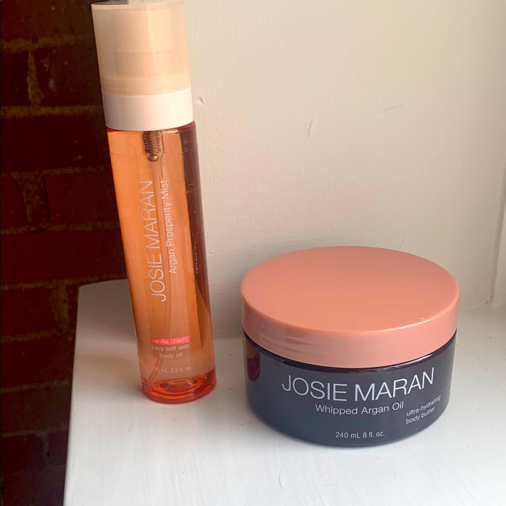 Josie Maran Body Mist and Whipped Argan Oil Set. Vanilla cherry scent. New!